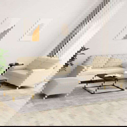  3-dijelni set sofa s jastucima krem od mikrovlakana Cene