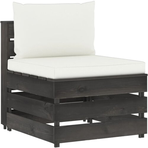 VidaXL Modularna srednja sofa s jastucima od sivo impregniranog drva Slike