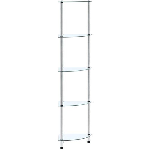VidaXL Police s 5 razina prozirne 30 x 30 x 130 cm od kaljenog stakla Slike