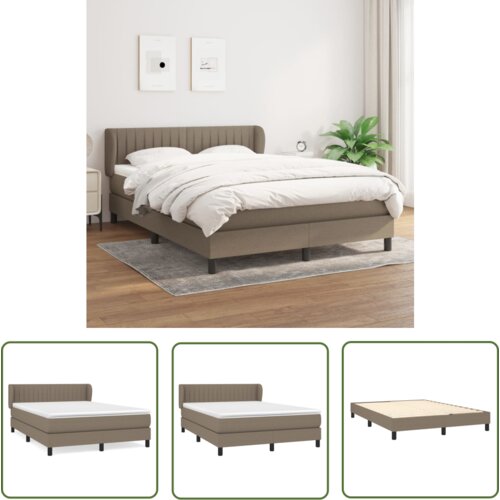 The Living Store Box spring postelja z vzmetnico taupe 140x200 cm blago - Box Spring Postelja, (21737645) Slike
