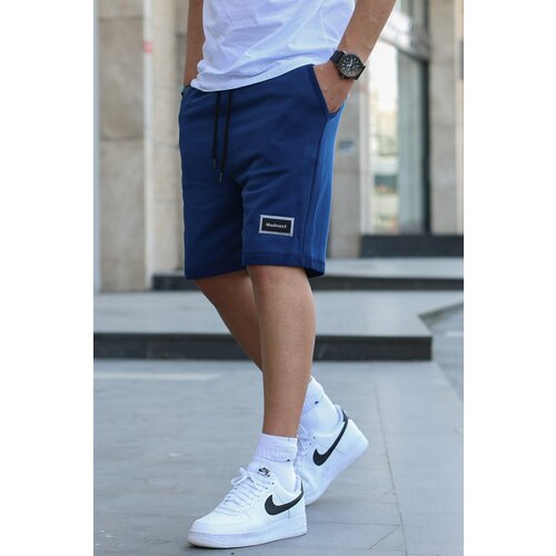 Madmext Navy Blue Regular Fit Basic Men's Capri Shorts. Cene