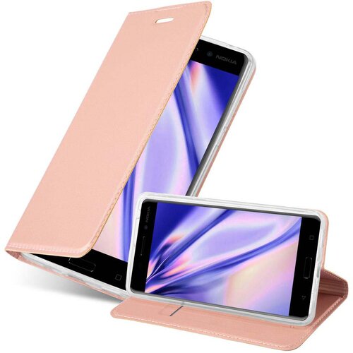 Cadorabo Ohi&scaron;je, združljivo z Nokia 6 2017 v klasična rožnata zlata - Za&scaron;čitni ovitek z magnetnim zapiranjem, stoječo funkcijo in režo za kartice, (20551799) Cene