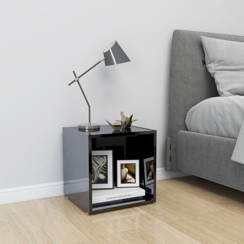 VidaXL TV omarica visok sijaj črna 37x35x37 cm iverna plo&amp;scaron;ča Slike