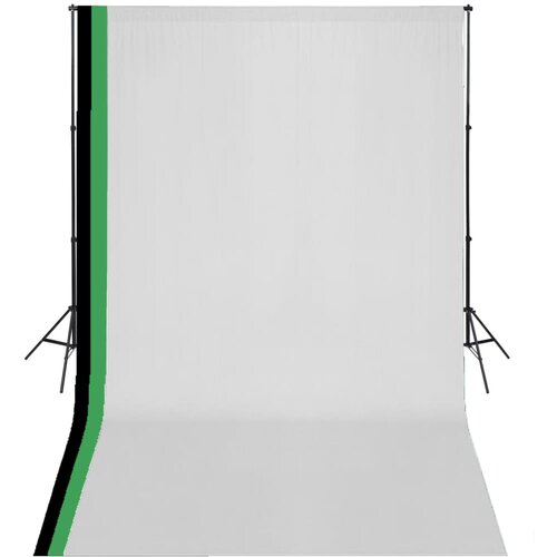vidaXL komplet za fotografski studio 3 ozadja iz bombaža in okvir 3x5m Cene
