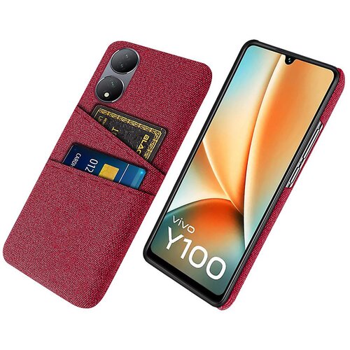 INORCO Ovitek za telefon z dvema režama za kartice za vivo Y100 5G, trdi računalnik + ovitek za mobilni telefon iz blaga, (22035740) Slike