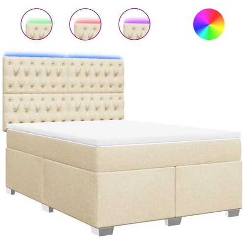 Maison Chic Box spring postelja - Vzmetna postelja z vzmetnico krem 160x200 cm blago SL24561, (21879281) Cene