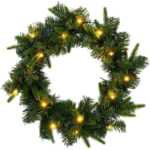  Božićni vijenac Zelena &amp;Oslash; 50 cm PVC i PE 25 LED lampica Slike