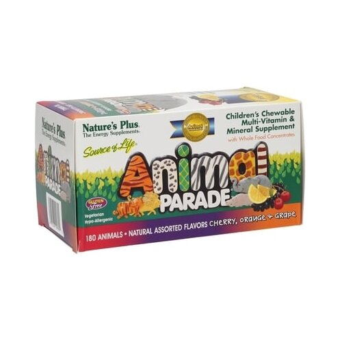 Nature's Plus Animal Parade Multivitamin, 180 žvečljivih tablet - Mešano sadje, 180 pastil Cene