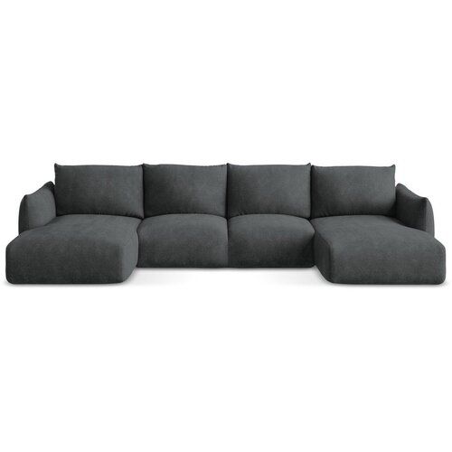 Makamii Tamno siva sklopiva kutna garnitura od šenila (u obliku slova "U") Leila – Cijene