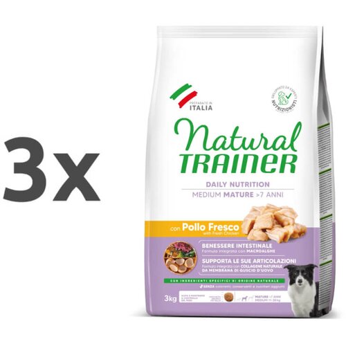 Natural trainer Daily Nutrition Senior Medium - sveži pi&scaron;čanec 3 x 3 kg Cene
