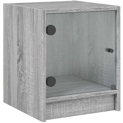 VidaXL Noćni ormarić sa staklenim vratima boja hrasta 35 x 37 x 42 cm Slike