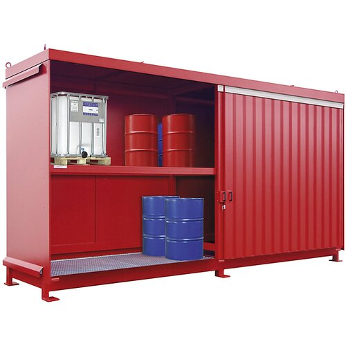 eurokraft pro Regalni kontejner za nevarne snovi, za št. cistern IBC KTC 8 x 1000 l, rdeča Cene