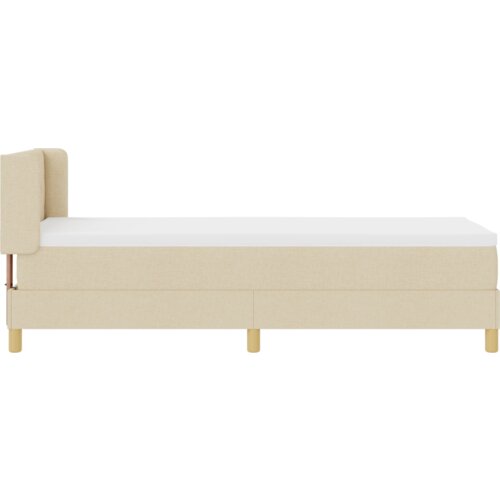  Krevet s podnicom i madracem krem 80x200 cm tkanina Slike