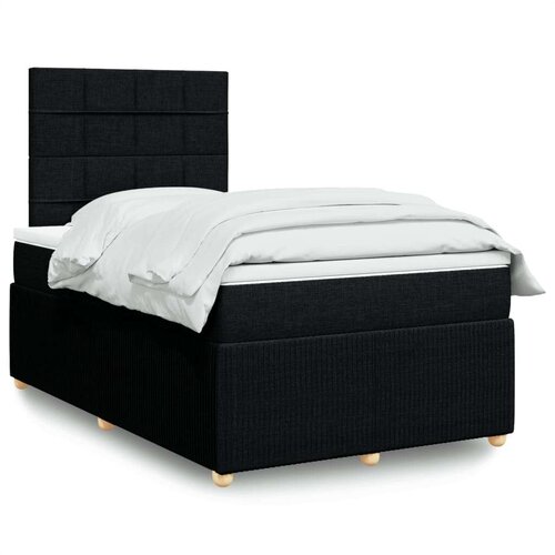 vidaXL Box spring postelja z vzmetnico črna 120x190 cm blago Cene
