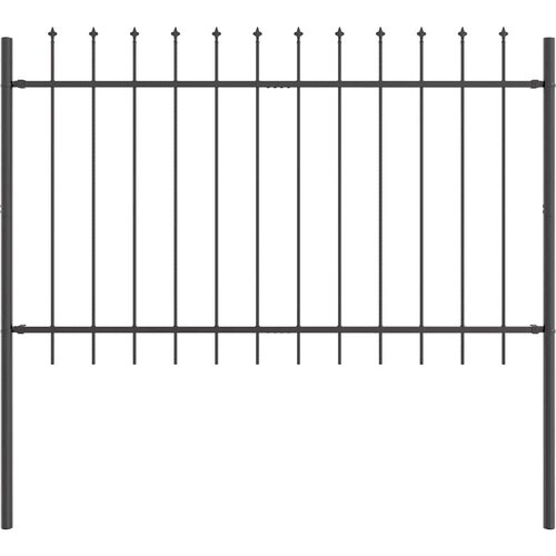  Vrtna Ograda 9 pcs Siva 15,3 x 0,8 m Čelik s prahom Slike