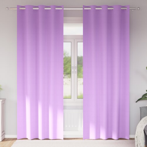 vidaXL Zavjese sa zavjesama 2 pcs Ljubičasta 225 x 140 cm Poliester Cene