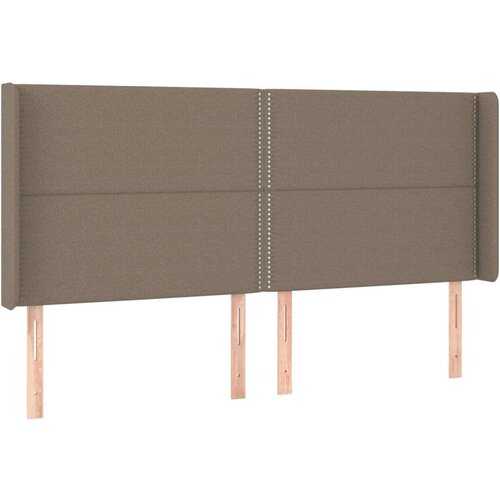  Krevet box spring s madracem LED smeđesivi 180x200 cm tkanina Slike
