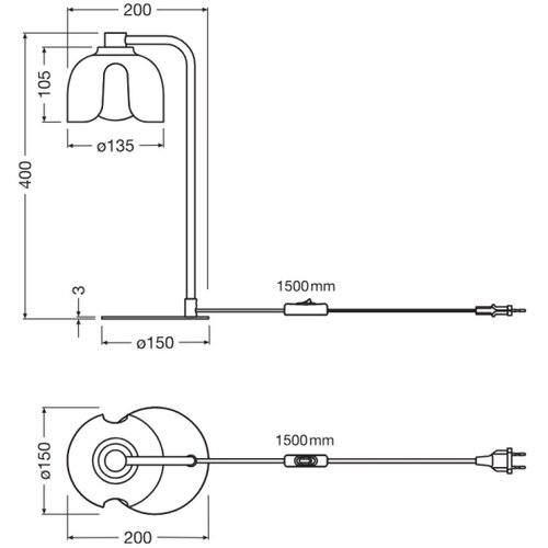 Osram Stona lampa DECOR COROLLE 1xG9/20W/230V crna/zlatna Slike