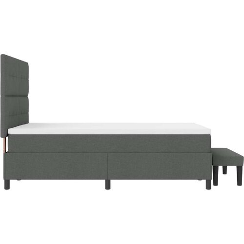 Box Spring krevet s madracem i klupom tamno siva 160x200 cm tkanina Slike