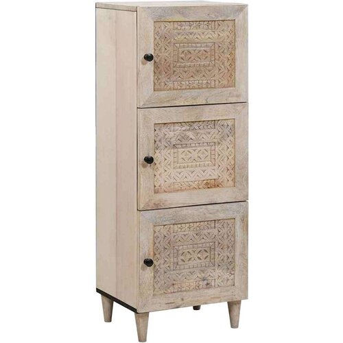 vidaXL Visok predalnik s polico Bela 40 x 33 x 110 cm trden mangov les Cene