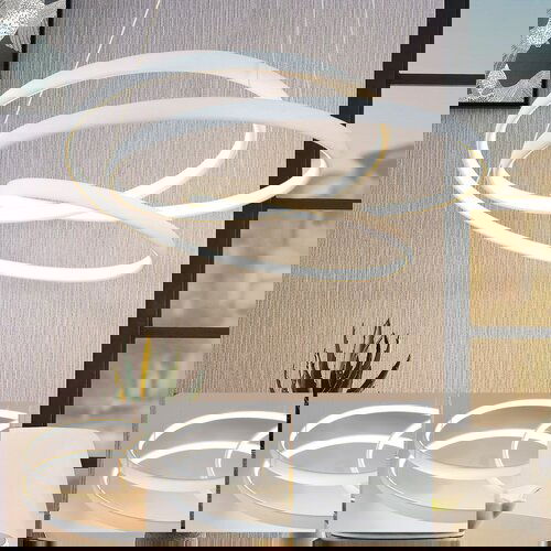 Nettlife LED viseča svetilka Diam.50CM 55W Fer Blanc jedilna miza zatemnitvena moderna svetilka z daljincem, (22122979) Cene