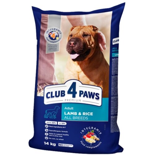 CLUB 4 PAWS Premium suva hrana za pse, Jagnjetina i pirinač, 14 kg Cene
