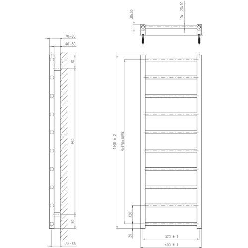 Sapho radiator za kupatilo metro light 114x40 cm sjajni hrom Slike