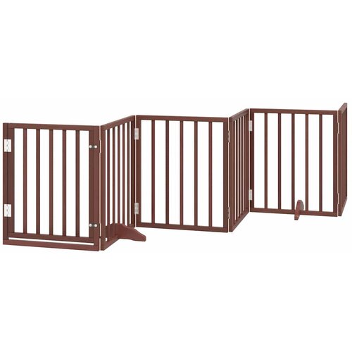  Vrata za pse s vrata&amp;scaron;cima 15 panela sklopiva 750 cm drvo topole Smeđa 50 x 60 x 2 cm Slike