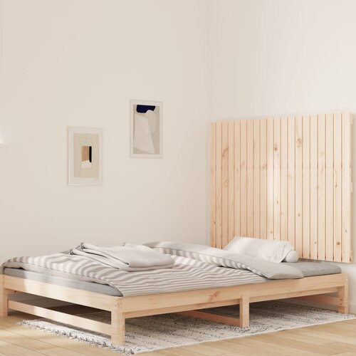 vidaXL Stensko posteljno vzglavje 127,5x3x90 cm trdna borovina Cene