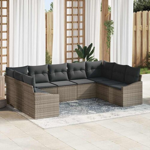  Set sofe 9 kom. Siva poliratan 289 x 178,5 x 85 cm Cijene