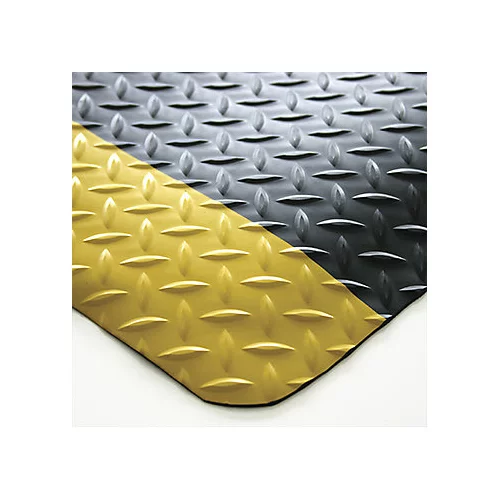 COBA Podloga za preprečevanje utrujenosti DECKPLATE, fiksne mere, črno / rumene barve, 900 x 600 mm