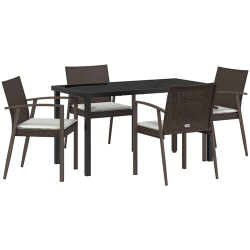 vidaXL Set treh Rjava Poli ratan, Jeklo 2 kosa Trajno Vrtni stol, (22087546) Cene
