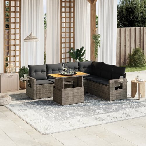 vidaXL 7-dijelni set vrtnih sofa sivi od poliratana Cijene