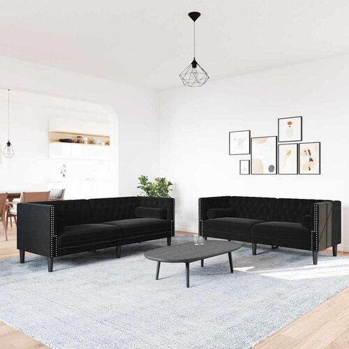  Kauč za dnevni boravak 2 pcs Crna 194 x 74,5 x 70,5 cm Bar&scaron;un Cijene