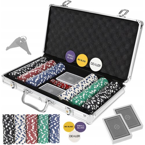 Texas Holdem poker set 300 žetonov v alu. kovčku Slike