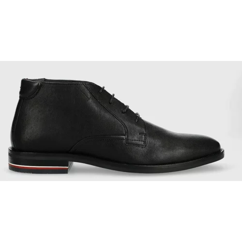 Tommy Hilfiger Kožne cipele Signature za muškarce, boja: crna