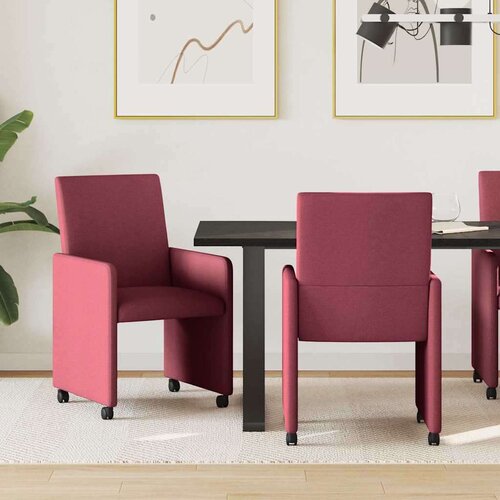VidaXL Trpezarijske stolice 2 pcs boja crnog vina 57 x 66 x 94 cm Slike