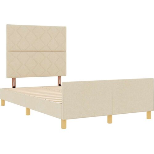 VidaXL Krevetni okvir krem boje 120x200 cm tkanina Slike