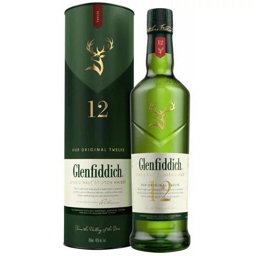 Glenfiddich skotski whisky 12 yo + GB 0,7 l012600