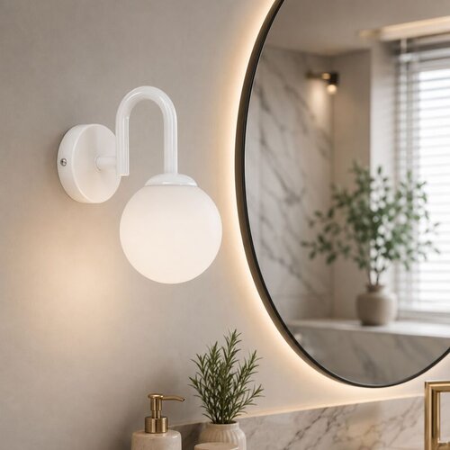 Opviq zidna lampa Loop-20451-A, 1 × E27, bela Cene