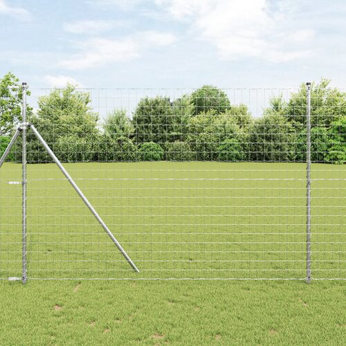 vidaXL evropska ograja z 7 stebri 1.6x10 m cinkano jeklo Cene
