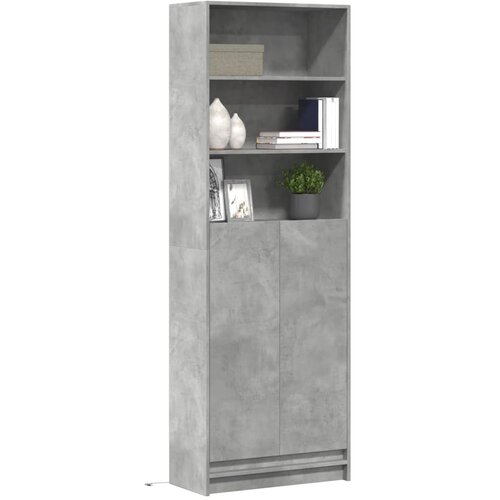  Visoka komoda LED siva betona 69x32,5x200 cm konstruirano drvo Cene