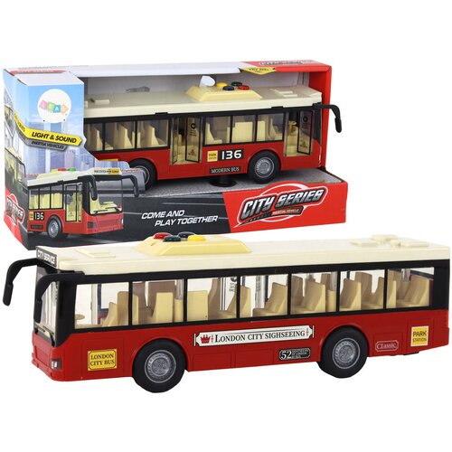  Gradski autobus u omjeru 1:16 - 28 cm x 6 cm x 9 cm - crveni Slike