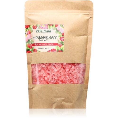 Folk & Flora Raspberry & Rose sol za kupku 500 g Cijene