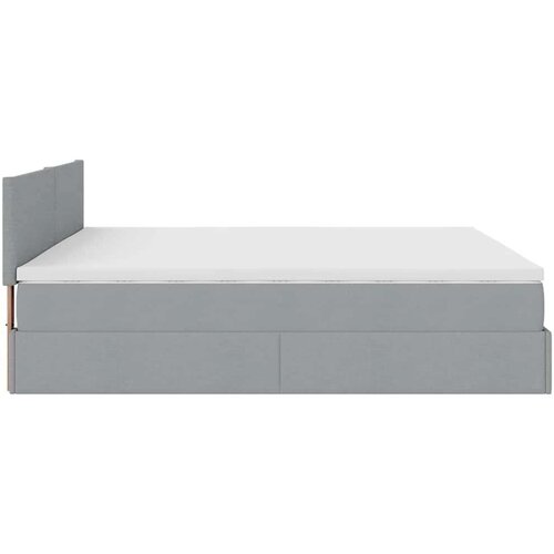 VidaXL Otomanski krevet s madracem svijetlosivi 160x200 cm tkanine Slike