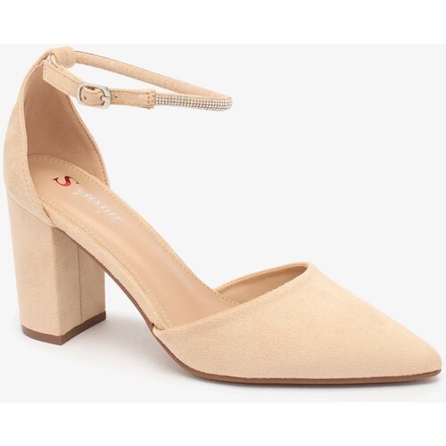 Resti Beige women's pumps with zircons Britica Cene