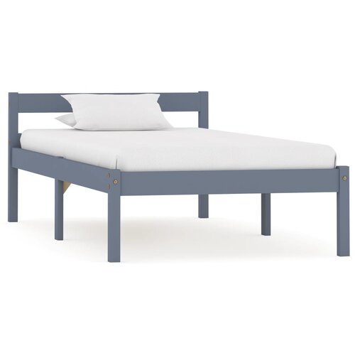 VidaXL Okvir za krevet od masivne borovine sivi 90 x 200 cm Slike