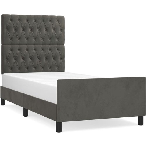 Maison Chic Posteljni okvir - Enojna postelja - Postelja za odrasle brez vzmetnice temno siv 100x200 cm žamet-J7848, (21767925) Cene