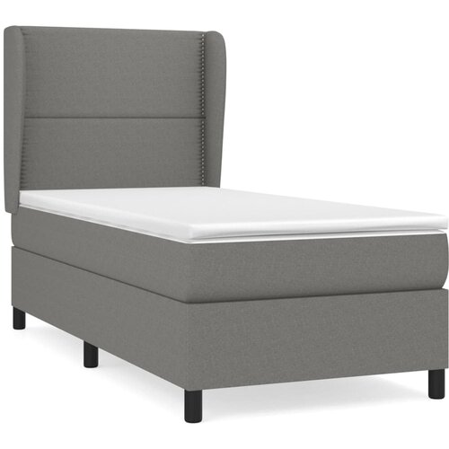 Maison Chic Box spring postelja - Vzmetna postelja z vzmetnico temno siva 90x200 cm blago SL13473, (21904402) Cene