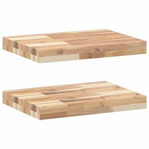 vidaXL Plutajuće police 2 kom 60x30x4 cm Neobrađeno puno drvo akacije - Prirodna 60 x 30 x 4 cm 2 1 Cene